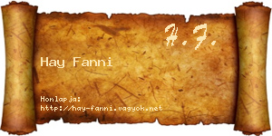 Hay Fanni névjegykártya