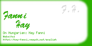 fanni hay business card